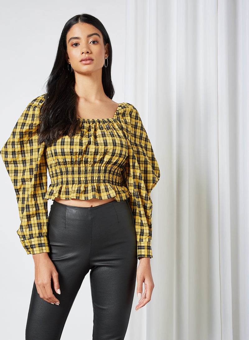 Smocked Crop Top Yellow