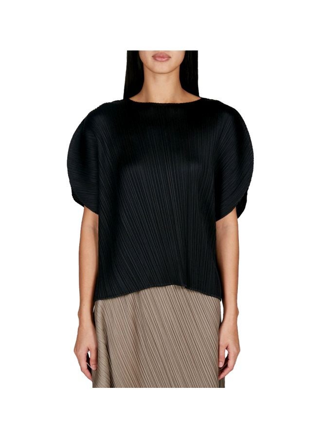 Pleated Stretch Detailed Top 15 Black