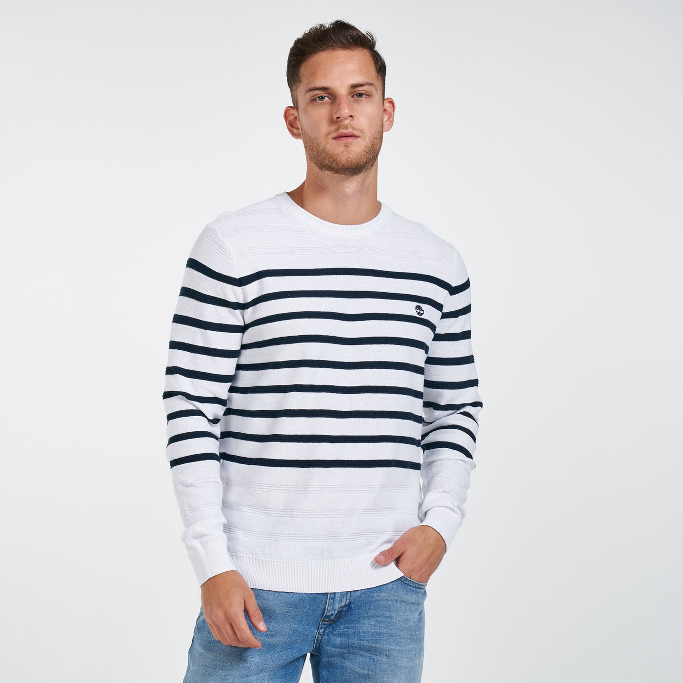 Men's Textured Striped Sweater