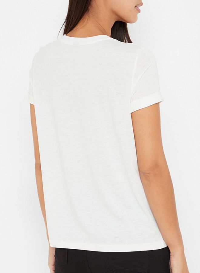 Contrast Texts Printed T-Shirt Snow White