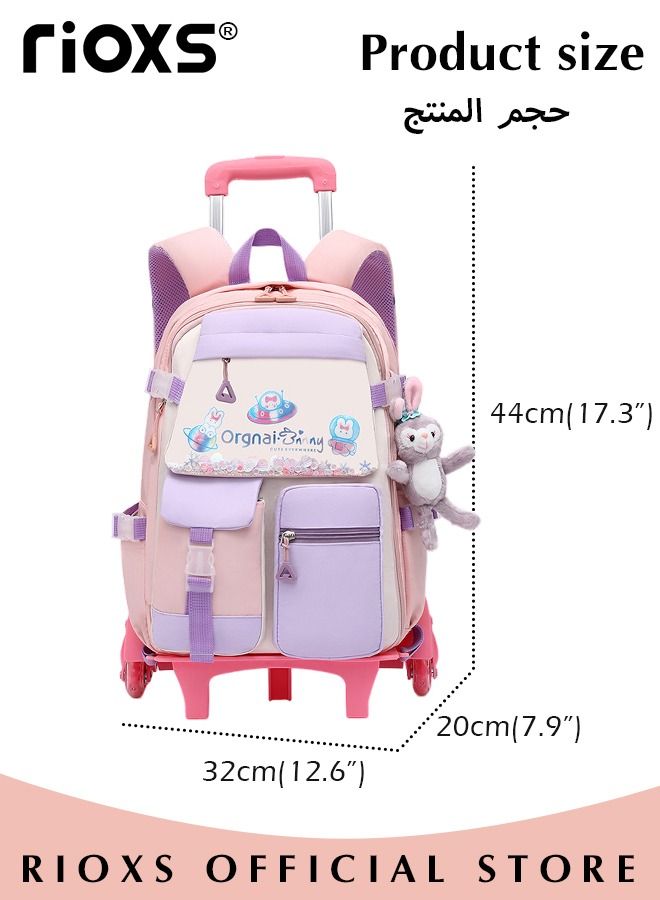 Kids Backpack, Rolling Backpacks For Girls, Fashion Printed Trolley School Bags,  Large Capacity Wheeled Luggage Bag, Kids' Waterpoof Backpack, Students Book Bag For Kindergarten And Elementary, Boys Girls Schoolbag
