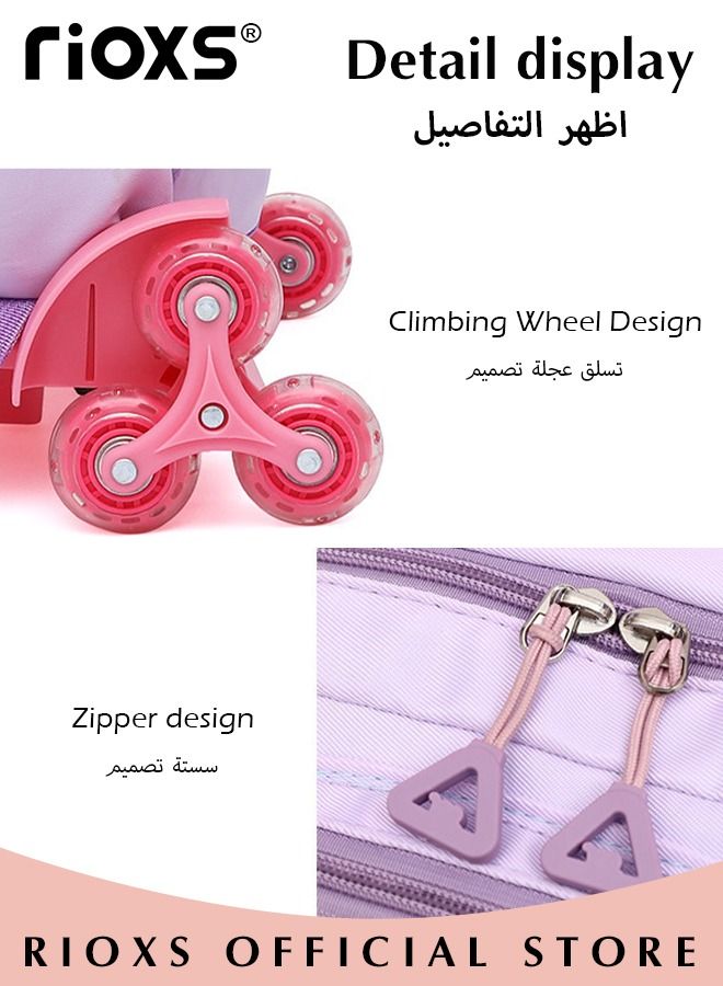 Kids Backpack, Rolling Backpacks For Girls, Fashion Printed Trolley School Bags,  Large Capacity Wheeled Luggage Bag, Kids' Waterpoof Backpack, Students Book Bag For Kindergarten And Elementary, Boys Girls Schoolbag