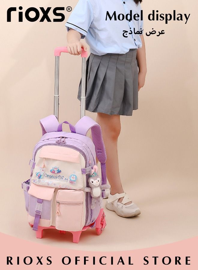 Kids Backpack, Rolling Backpacks For Girls, Fashion Printed Trolley School Bags,  Large Capacity Wheeled Luggage Bag, Kids' Waterpoof Backpack, Students Book Bag For Kindergarten And Elementary, Boys Girls Schoolbag