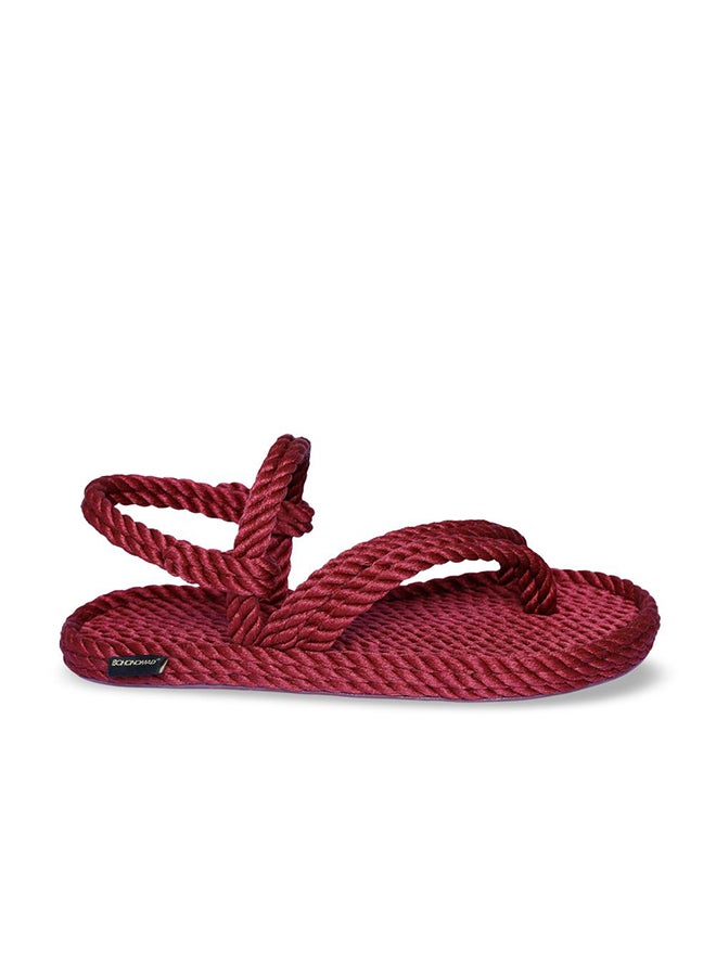 Casual Rope Sandals Claret Red