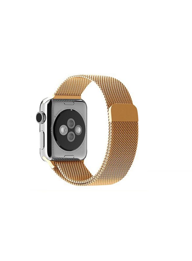 Stainless Steel Wrist Band For Apple Watch Series 3/2/1 Gold