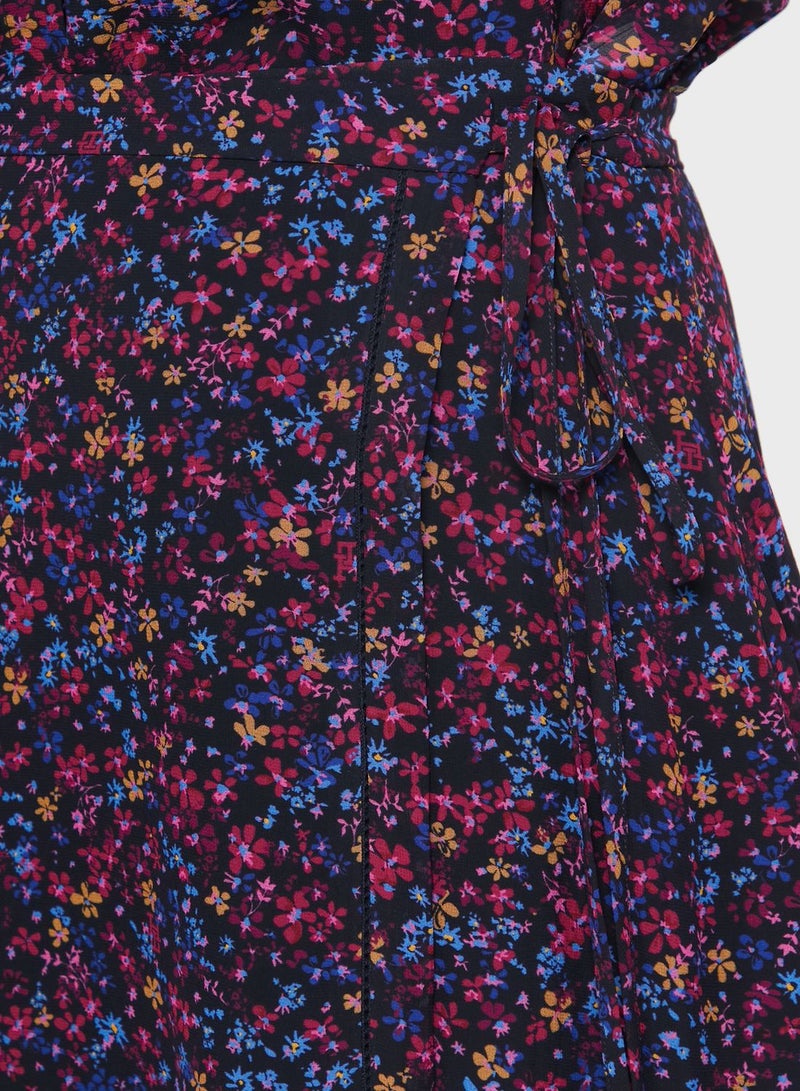 Floral Print Mini Skirt