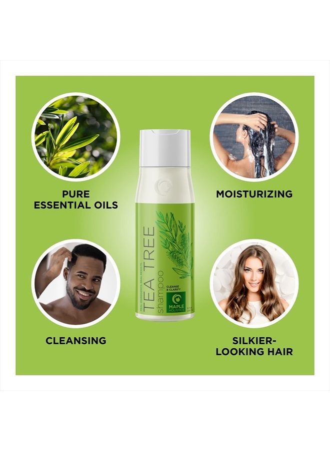 Tea Tree Shampoo for Men and Women - Invigorating Tea Tree Oil Shampoo Sulfate Free with Rosemary Essential Oil - Refreshing Daily Clarifying Shampoo for Build Up plus Dry or Oily Hair and Scalp Care