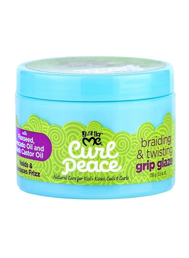 Curl Peace Braiding & Twisting Grip Glaze - Holds & Reduces Frizz, Contains Flaxseed, Avocado Oil & Black Castor Oil, Nourishes & Strengthens Hair 5.5 oz