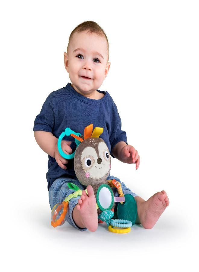 Bright Starts Playful Pals Take Along Activity Toy, Sloth, Newborn +