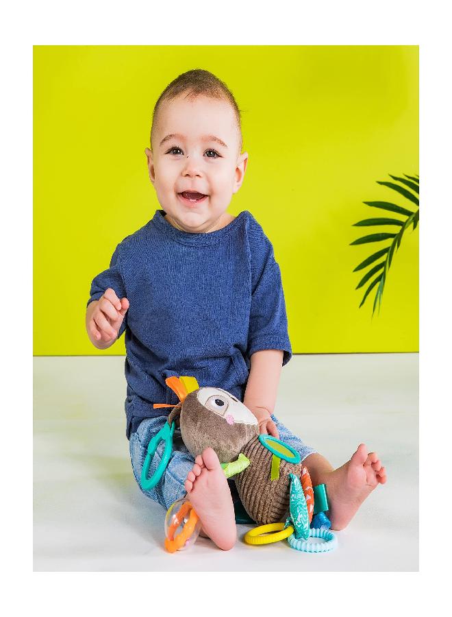 Bright Starts Playful Pals Take Along Activity Toy, Sloth, Newborn +