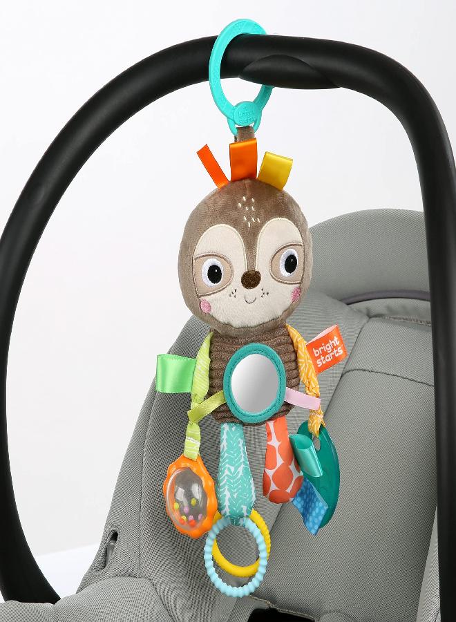 Bright Starts Playful Pals Take Along Activity Toy, Sloth, Newborn +