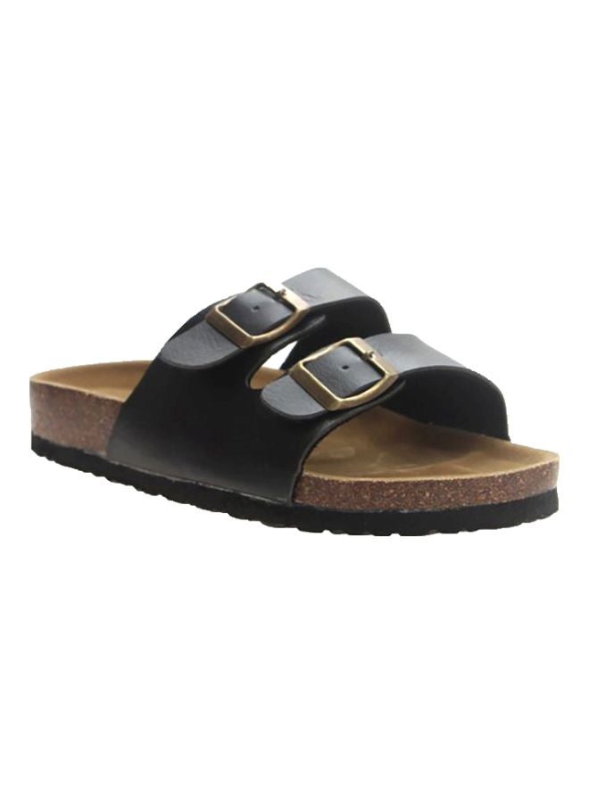 Slip On Flat Sandals Black/Brown