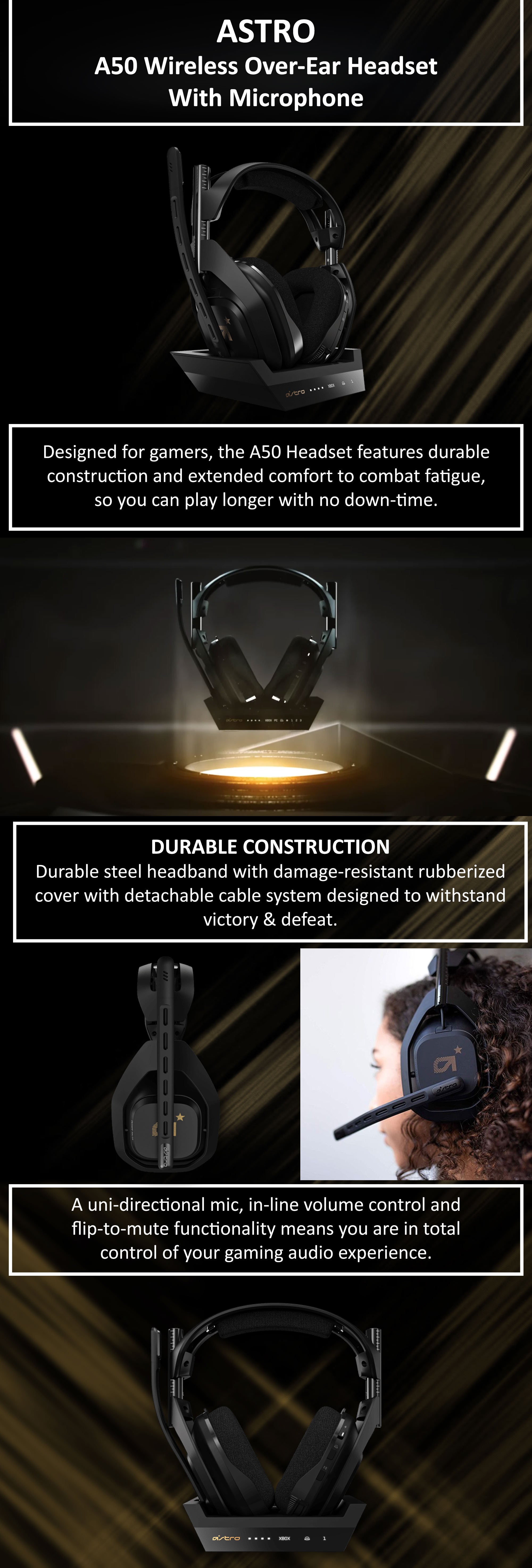 A50 Wireless Over-Ear Headset With Microphone