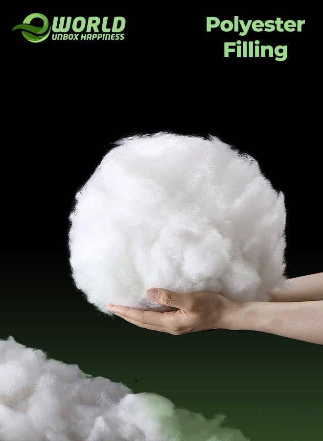 White Polyester Filling Fluffy High Resilience Stuffing for Cushions, Pillows, Teddy Bear and Toy Hypoallergenic Lofty Hollow Filling for Sofas and Bedding, (500, 1000, 1500, 2000, 3000, 4000, 5000g)