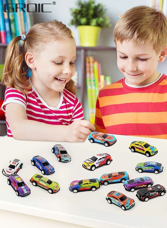 30 Pack Pull Back Toy Cars with Storage Box, Back to Force Toy Cars, Alloy Cast Mini Die-Cast Race Cars Vehicles Bulk, Party Favor Cars Toys, Best Gifts for Toddlers