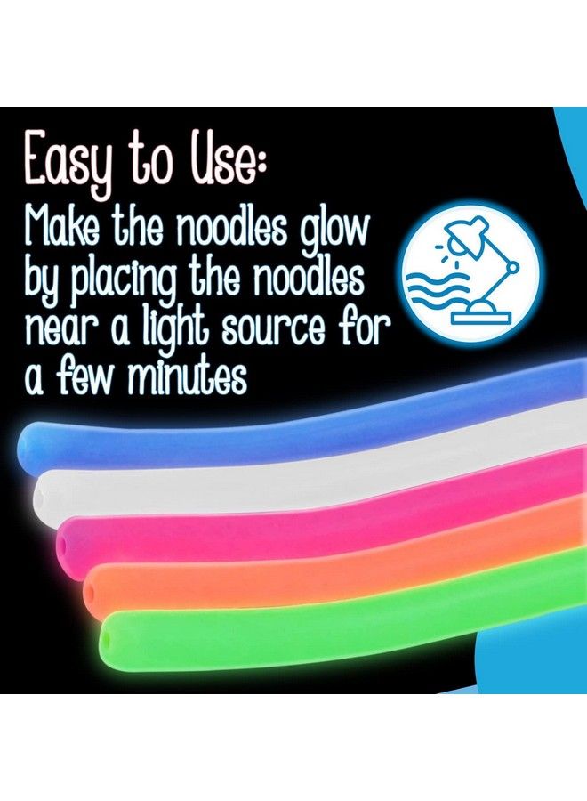 5Pack Glow In The Dark Original Monkey Noodle Stretchy String Fidget / Sensory Toys (Bpa/Phthalate/Latexfree) Stretches From 10 Inches To 8 Feet!