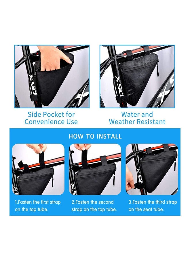 Triangle Frame Bicycle Pouch Tool Bag 9.84inch