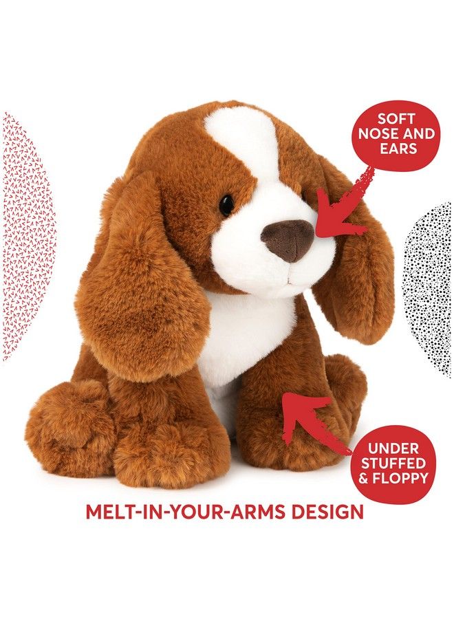 Kian Spaniel Puppy Dog Plush Stuffed Animal For Ages 1 And Up 10” Brown/White