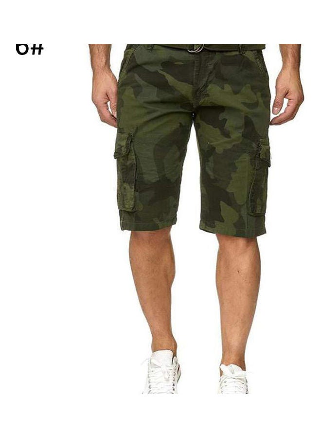 Multi-Pocket Cargo Shorts Camouflage Green