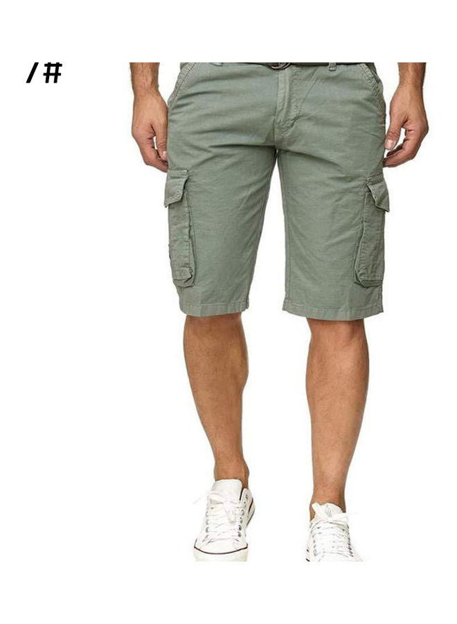 Multi-Pocket Cargo Shorts Light Blue