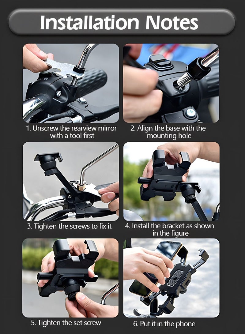Bike Phone Holder, Motorcycle Phone Mount Motorcycle Handlebar Cell Phone Clamp, Scooter Phone Clip with Umbrella,Bicycle Riding Equipment
