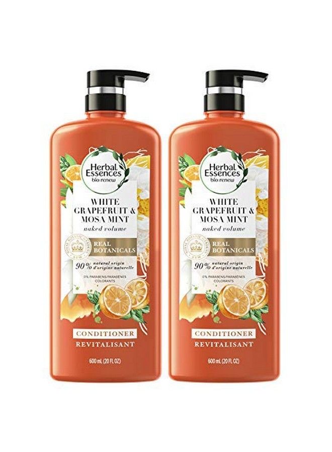 Volumizing Conditioner With Natural Source Ingredients For Fine Hair Color Safe Biorenew White Grapefruit & Mosa Mint 20 Fl Oz Twin Pack