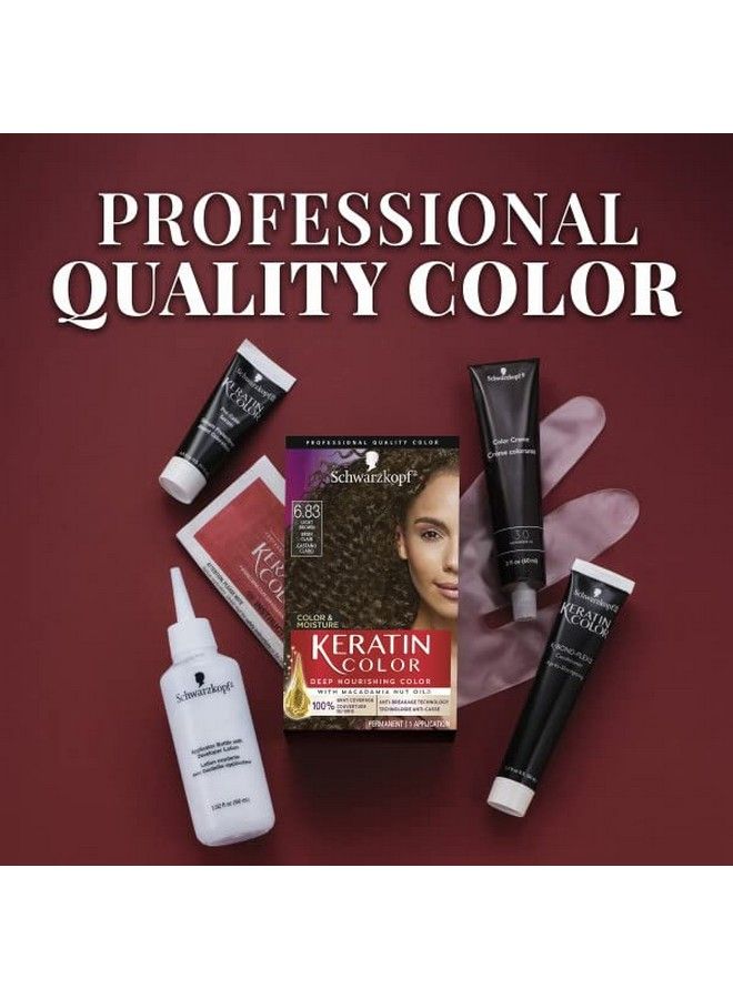 Keratin Color Color & Moisture Permanent Hair Color Cream 6.83 Light Brown
