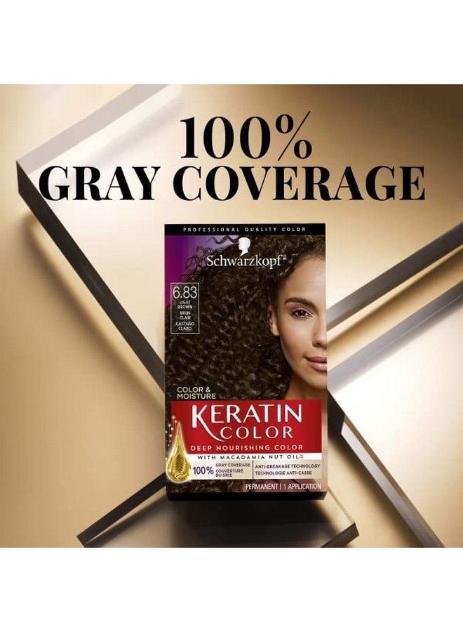 Keratin Color Color & Moisture Permanent Hair Color Cream 6.83 Light Brown