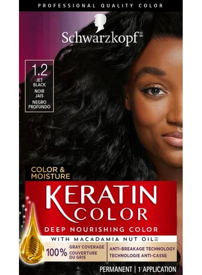 Keratin Color Color & Moisture Permanent Hair Color Cream 1.0 Jet Black