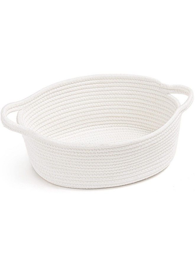 Small Woven Rope Basket Cute Baby Basket For Diapers Towels White Gift Basket For Kids Baby Shelf Baskets For Nursery Room Bedroom Living Room Dog Toy Basket 12 X 8 X 5 Inches