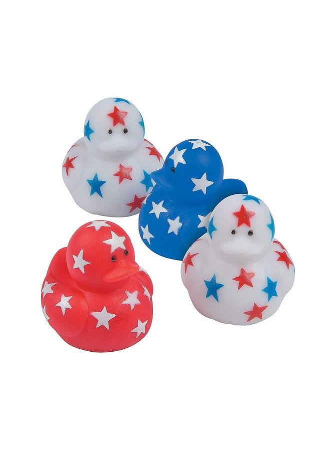 Patriotic Red White And Blue Rubber Duckies For 4Th Of July Bulk Set Of 24 Ducks Party Favors Parades Birthdays And Treasure Chest Supplies