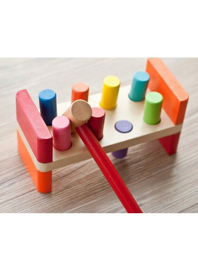 Pounding Bench Wooden Toy With Mallet Hammering Block Punch And Drop Instruments