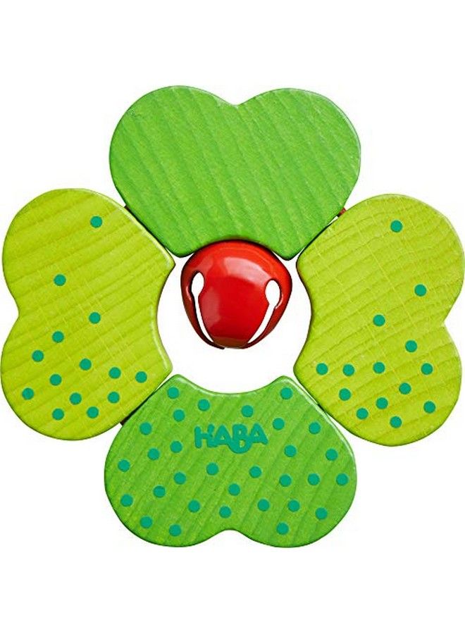 Shamrock Wooden Baby Toy With Metal Bell (Made In Germany)