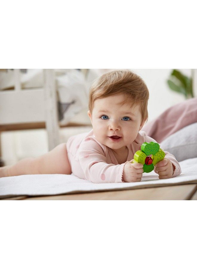 Shamrock Wooden Baby Toy With Metal Bell (Made In Germany)