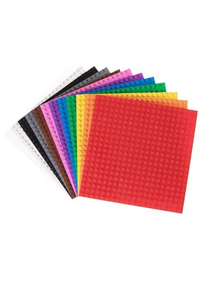 Classic Stackable Baseplates Building Bricks For Towers Shelves And More 100% Compatible With All Major Brands Rainbow Colors 12 Base Plates & 80 Stackers 6X6 Inches