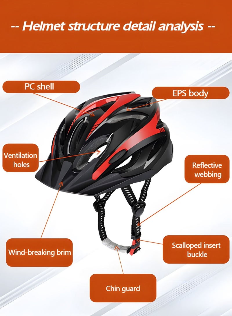 Bike Helmet with Neck Scarf Removable Sun Visor Mountain & Road Bicycle Helmets for Men Women Adult Cycling Helmets,Outdoor Sports Safety Protection Equipment