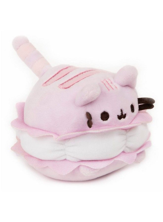 Macaron Cookie Pusheen Sweet Dessert Squishy Plush Stuffed Animal Cat And Satisfyingly Stretchy Fabric For Ages 8 And Up Pink And White 4”