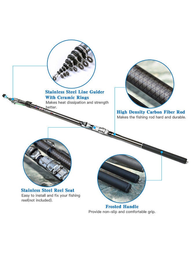 3.6m Telescopic Fishing Rod Carbon Fiber Fishing Rod