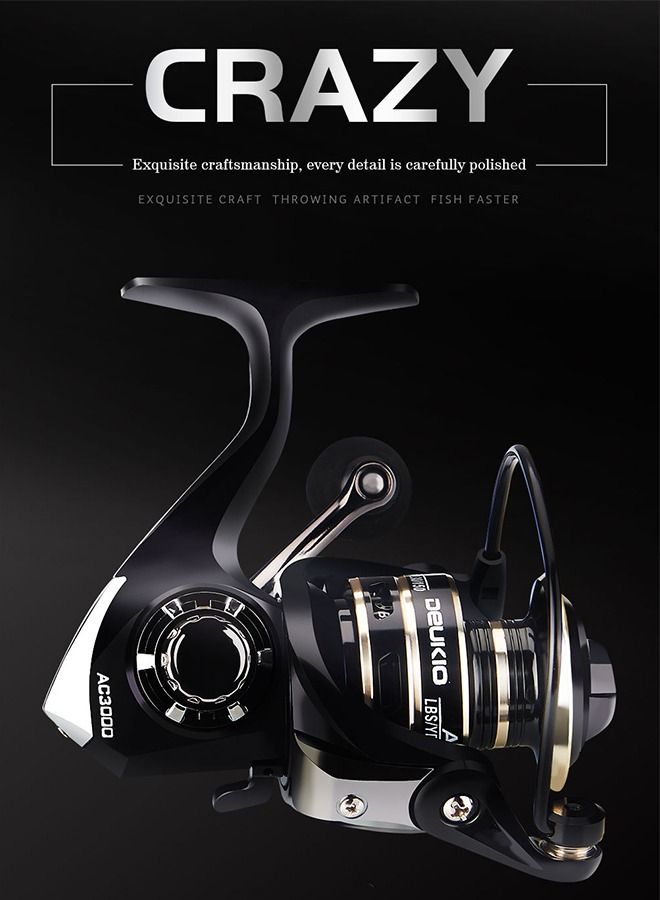 AC4000 Spinning Fishing Reel Wheel Ultra Smooth Aluminum Spool & Handle 8Kg Max Drag Durable Spinning Wheel In for Saltwater or Freshwater