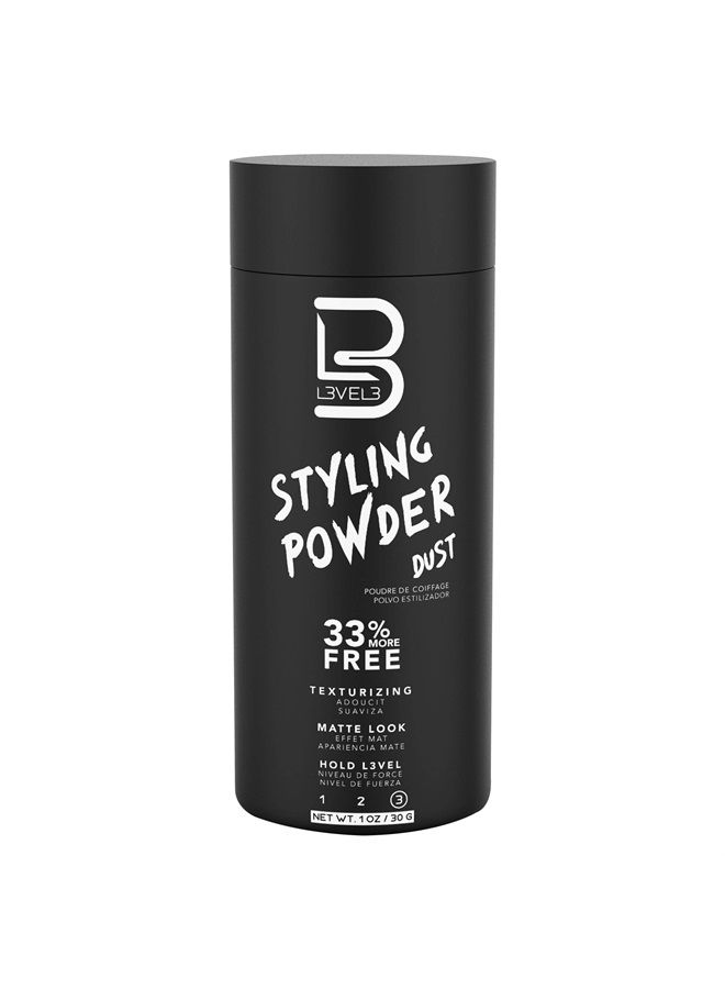 Level 3 Styling Powder - Natural Look Mens Powder - Easy to Apply with No Oil or Greasy Residue (Small - 30 Grams)