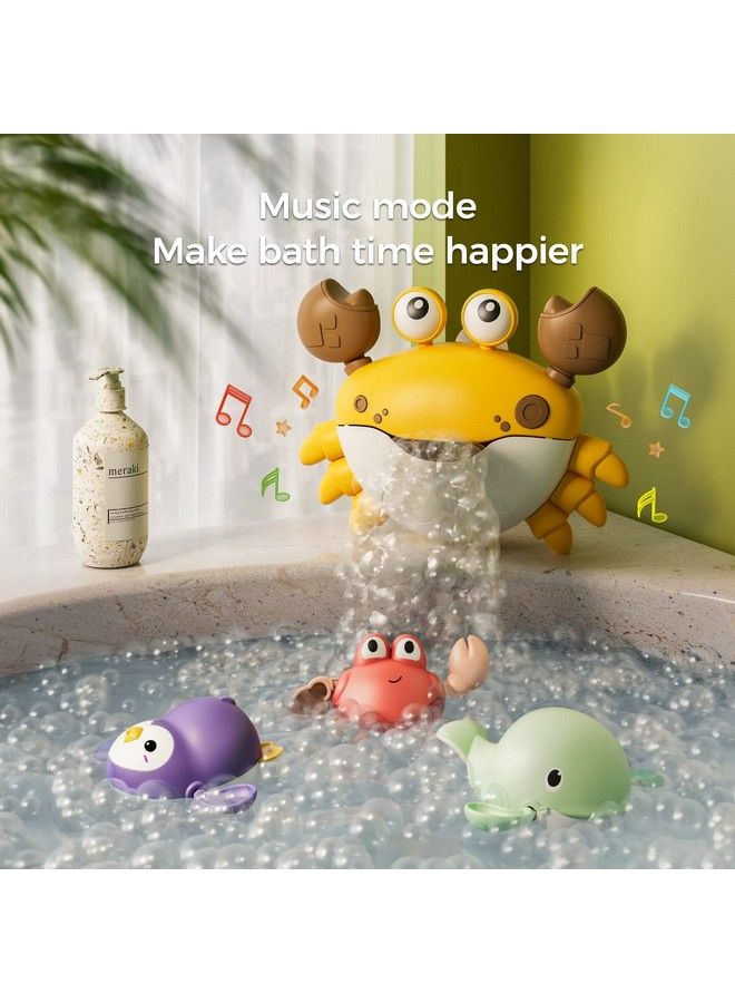 Tumama Baby Bath Toybath Bubble Maker Machine With Music3 Bathtub Windup Toyscrab Shower Water Toy For Toddlers Kids Boys Grils