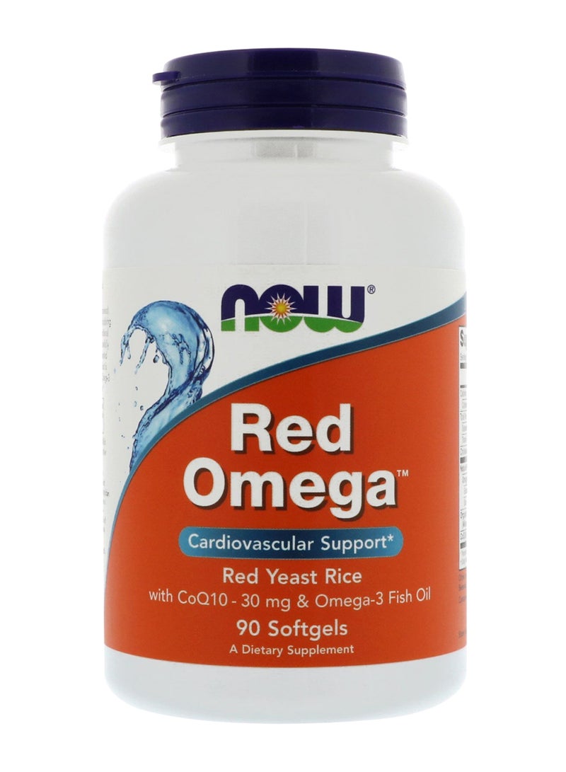 Now Foods Red Omega Yeast Rice Dietary Supplement 90 Softgels