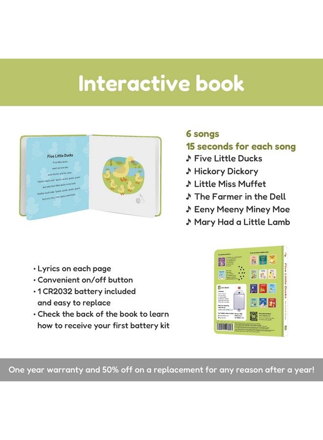 Five Little Ducks Nursery Rhymes Book For Infants And Babies ; Sound Books For Toddlers 13 ; Musical Books For Toddlers ; Sound Book For Toddler ; Sing Along Books ; Talking Music Books With Sound