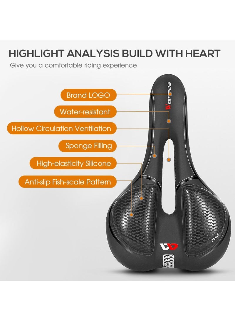 Bike Seat Padded Bicycle Saddle Cushion for Men Women MTB Mountain Road Bike Cycling Type C