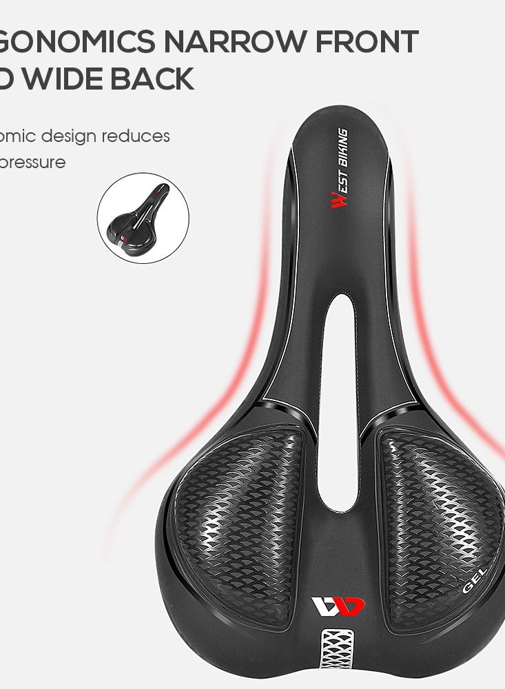 Bike Seat Padded Bicycle Saddle Cushion for Men Women MTB Mountain Road Bike Cycling Type C