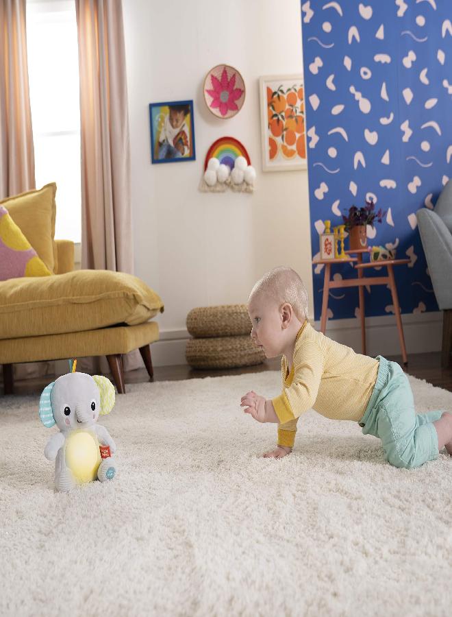 Bright Starts HugaBye Baby Musical Light Up Soft Toy Newborn+, Elephant