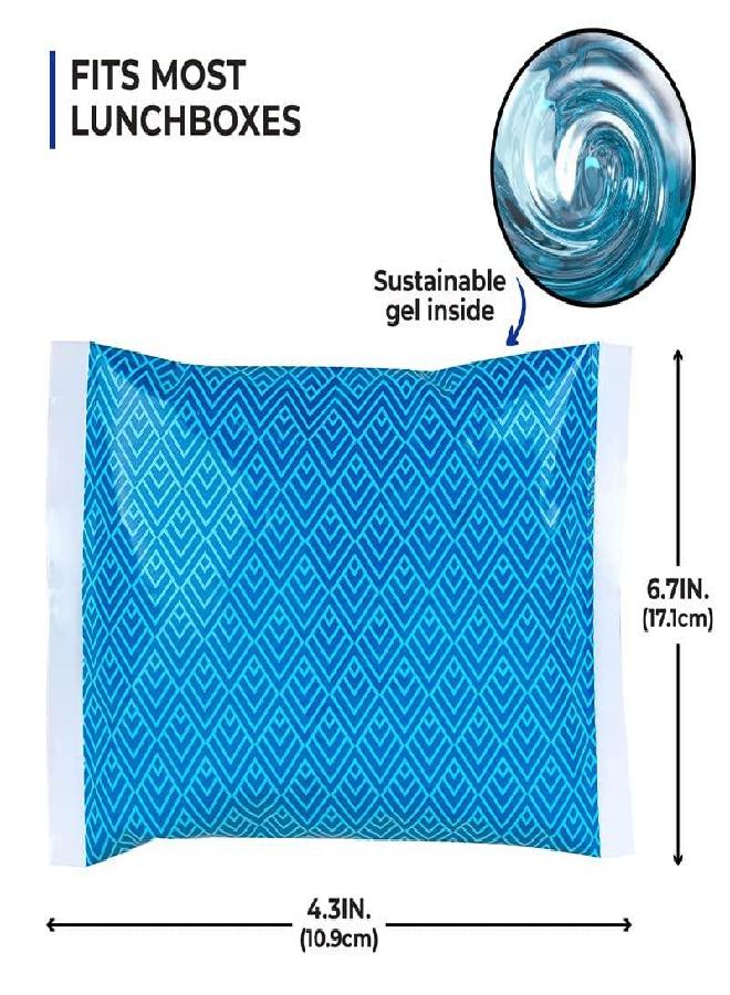 Ice Packs For Lunch Bags - Reusable Ice Packs For Cooler And Lunch Box - Long Lasting, Lightweight, Soft Gel Ice Packs For Camping, Beach Bags, Picnics, Injuries - Pack Of 4