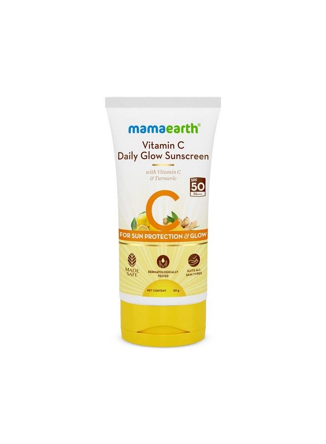 Daily Glow Sunscreen Spf 50 Pa+++ No White Cast With Vitamin C & Turmeric For Sun Protection & Glow 50 G