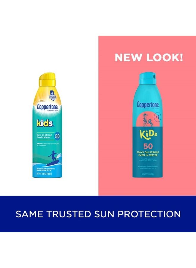 Kids Sunscreen Spray SPF 50, Water Resistant Spray Sunscreen for Kids, #1 Pediatrician Recommended Sunscreen Brand, Broad Spectrum SPF 50 Sunscreen Pack, 5.5 Ounce (Pack of 2)
