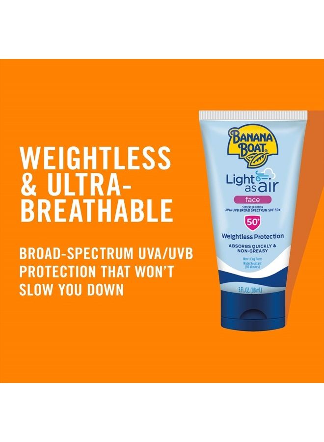 Light As Air Faces, Broad Spectrum Sunscreen Lotion, SPF 50, 3oz.